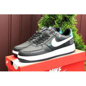 Купить Женские кроссовки Nike Air Force 1 Low 07 LE Starfish черные с белым и бирюзовым