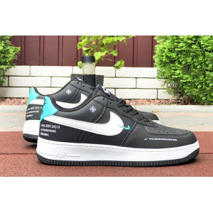 Купить Женские кроссовки Nike Air Force 1 Low 07 LE Starfish черные с белым и бирюзовым в Украине