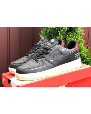 Женские кроссовки Nike Air Force 1 Low 07 LE Starfish черные с белым и красным