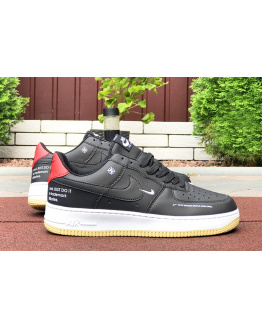 Женские кроссовки Nike Air Force 1 Low 07 LE Starfish черные с белым и красным