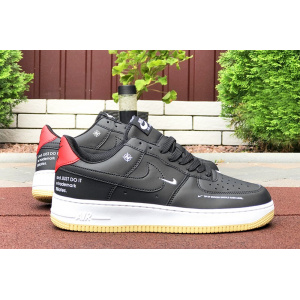 Купить Женские кроссовки Nike Air Force 1 Low 07 LE Starfish черные с белым и красным в Украине