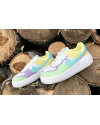 Женские кроссовки Nike Air Force 1 Shadow белые с зеленым и желтым