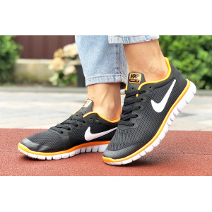 Женские кроссовки Nike Free 3.0 V2 черные с оранжевым