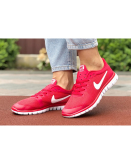 Женские кроссовки Nike Free 3.0 V2 красные с белым