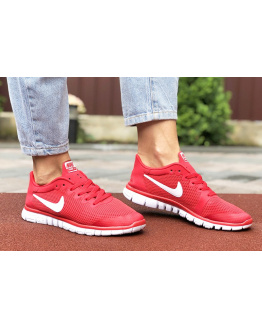 Женские кроссовки Nike Free 3.0 V2 красные с белым