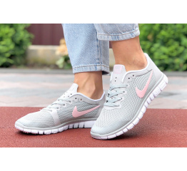 Купить Женские кроссовки Nike Free 3.0 V2 светло-серые с розовым