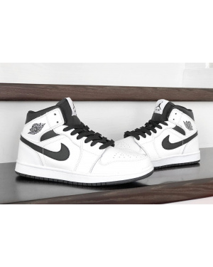 Женские высокие кроссовки Nike Air Jordan 1 Retro High OG белые с черным
