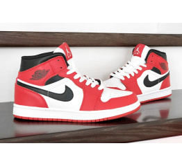 Купить Женские высокие кроссовки Nike Air Jordan 1 Retro High OG красные с белым