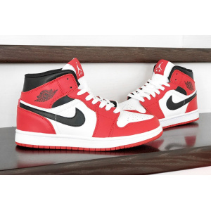 Женские высокие кроссовки Nike Air Jordan 1 Retro High OG красные с белым