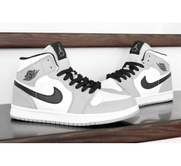 Купить Женские высокие кроссовки Nike Air Jordan 1 Retro High OG серые с белым