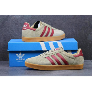 Мужские кроссовки Adidas 350 бежевые с бордовым