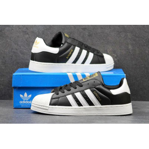 Мужские кроссовки Adidas Classics Superstar черные с белым