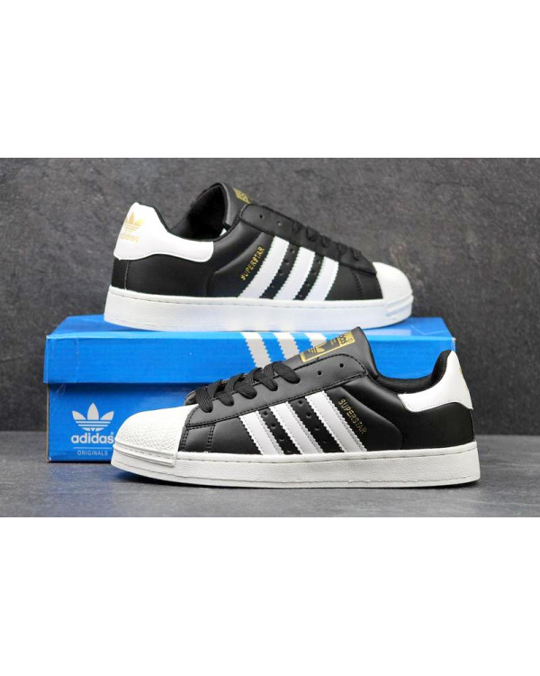 Чоловічі кросівки Adidas Classics Superstar чорні з білим