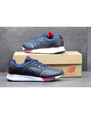 Чоловічі кросівки New Balance 247 Luxe темно-сині з білим и красным