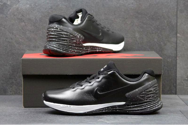 Мужские кроссовки Nike Lunarlon черные с белым