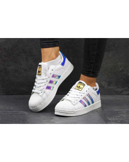 Жіночі кросівки Adidas Classics Superstar Hologram Iridescent білі з фіолетовим