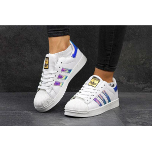 Женские кроссовки Adidas Classics Superstar Hologram Iridescent белые с фиолетовым