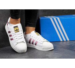 Женские кроссовки Adidas Classics Superstar Hologram Iridescent белые с розовым