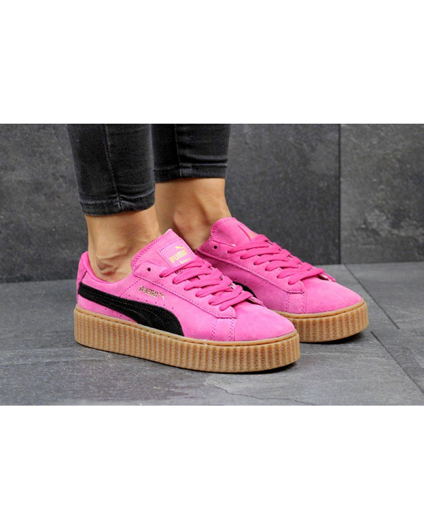 Жіночі кросівки Puma Creepers By Rihanna рожеві з чорним