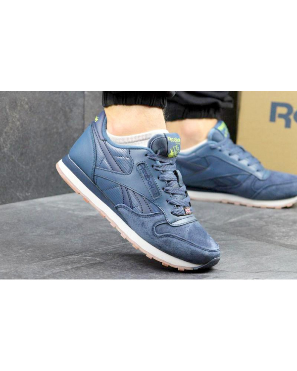 Мужские кроссовки Reebok Classic Leather синие