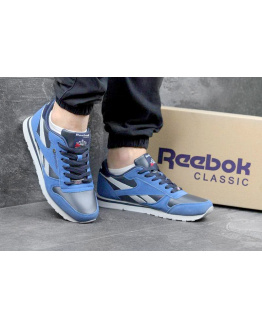 Мужские кроссовки Reebok Classic Leather синие с голубым