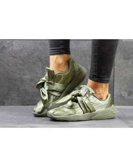 Женские кроссовки Puma Fenty by Rihanna x Bow оливковые