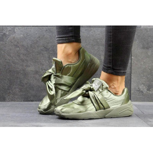 Женские кроссовки Puma Fenty by Rihanna x Bow оливковые