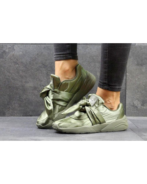 Жіночі кросівки Puma Fenty by Rihanna x Bow оливковые