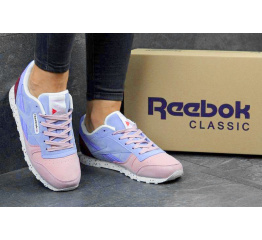 Купить Женские кроссовки Reebok Classic Leather фиолетовые с розовым в Украине