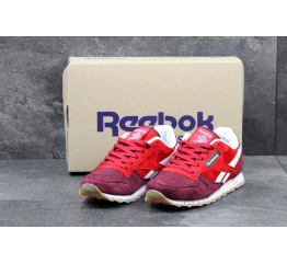 Женские кроссовки Reebok Classic Leather красные с бордовым