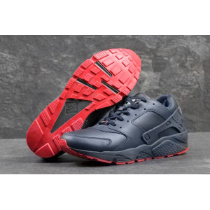 Мужские высокие кроссовки Nike Air Huarache темно-синие с красные
