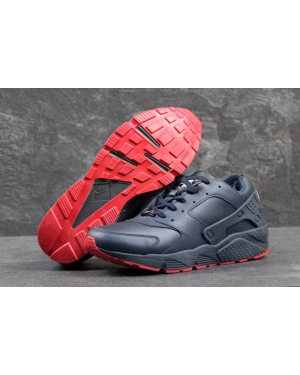 Чоловічі високі кросівки Nike Air Huarache темно-сині с червоні
