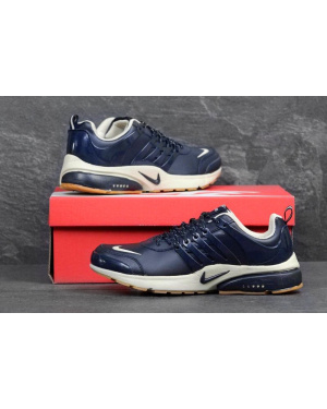 Мужские кроссовки Nike Air Presto темно-синие с бежевым