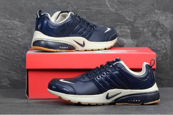 Мужские кроссовки Nike Air Presto темно-синие с бежевым