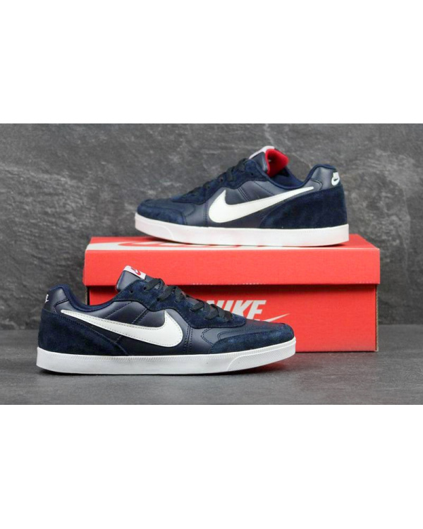 Чоловічі кросівки Nike SB темно-сині з білим и красным