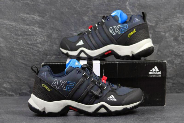 Мужские высокие кроссовки Adidas AX2 GTX темно-синие с голубым