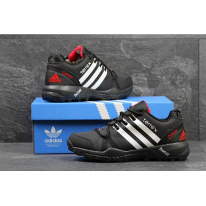 Мужские высокие кроссовки Adidas Terrex Agravic Boost GTX черные с белым
