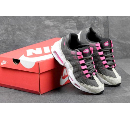 Женские кроссовки Nike Air Max 95 серые с розовым