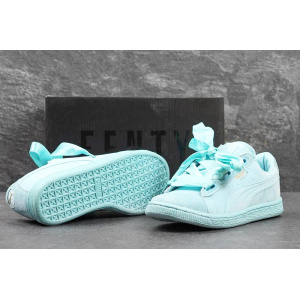 Женские кроссовки Puma Suede Heart Reset бирюзовые