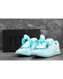 Женские кроссовки Puma Suede Heart Reset бирюзовые