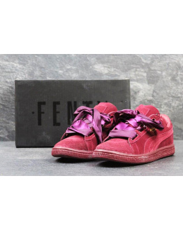 Женские кроссовки Puma Suede Heart Reset бордовые