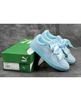 Женские кроссовки Puma Suede Heart Reset голубые