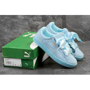 Купить Женские кроссовки Puma Suede Heart Reset голубые