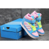 Купить Женские высокие кроссовки Adidas Amberlight Up голубые с розовым