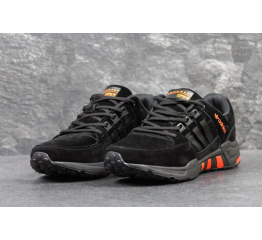 Мужские кроссовки Adidas Equipment Running Support 93 Suede черные с оранжевым