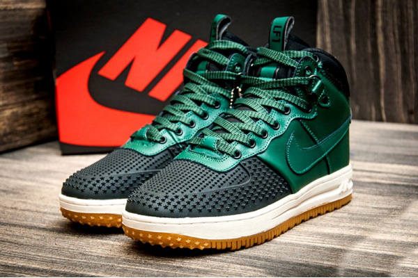 Мужские высокие кроссовки на меху Nike Lunar Force 1 Duckboot зеленые