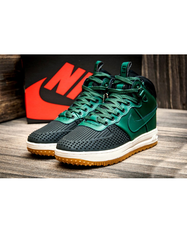 Чоловічі високі кросівки зимові Nike Lunar Force 1 Duckboot зелені