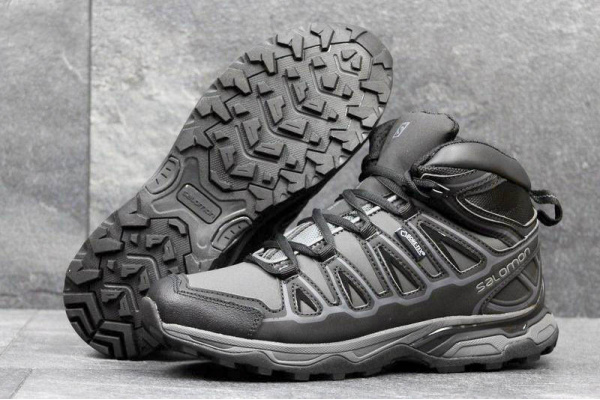 Мужские ботинки Salomon X Ultra Mid 2 GTX серые с черным