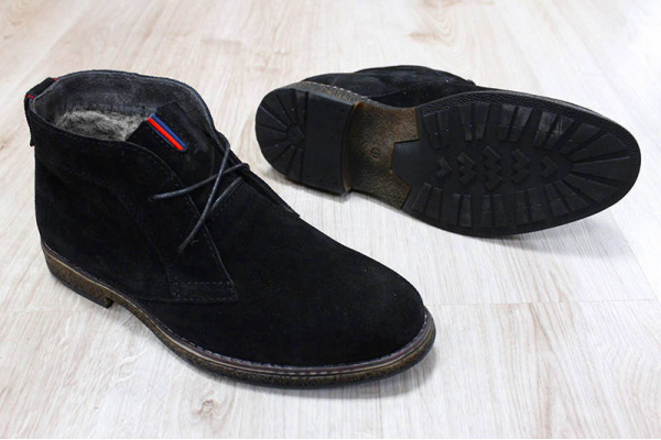 Мужские ботинки Tommy Hilfiger Suede Ankle Boot зимние черные