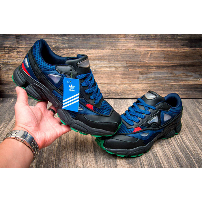 Купить мужские кроссовки Adidas x Raf Simons черные с синим